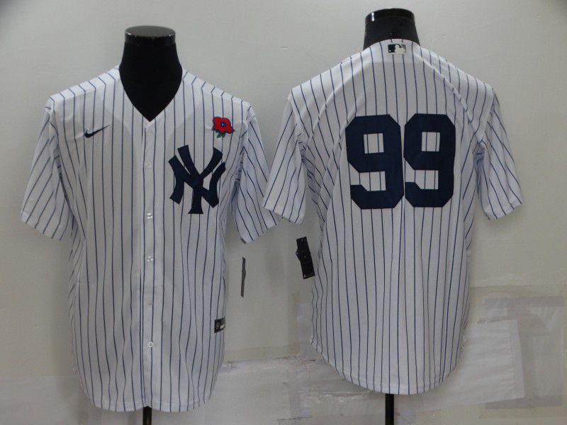 Men New York Yankees #99 No Name White Strip Game 2022 Nike MLB Jersey